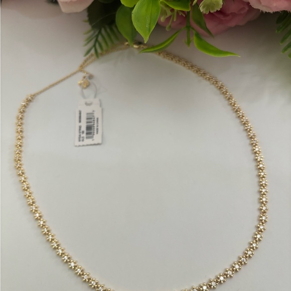 NWT Kendra Scott Nydia strand necklace in gold White CZ - Picture 3 of 5